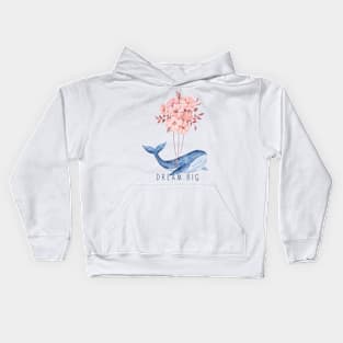 Whales flying (dream big) Kids Hoodie